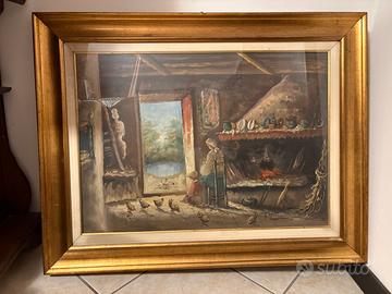 Quadro mucca nella stalla