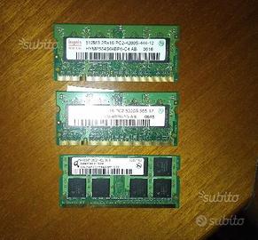 DDR2 per Portatili banchi da 512 MB e 1gb