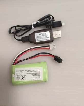 caricabatterie usb e batteria litio