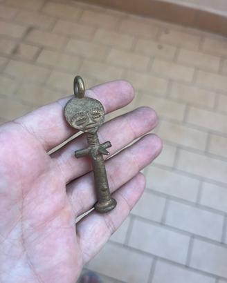 Pendente / Amuleto Etnico in Bronzo o Ottone