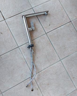 Rubinetto miscelatore cucina in acciaio inox satin