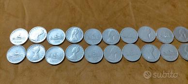 20 monete argento 500 lire 