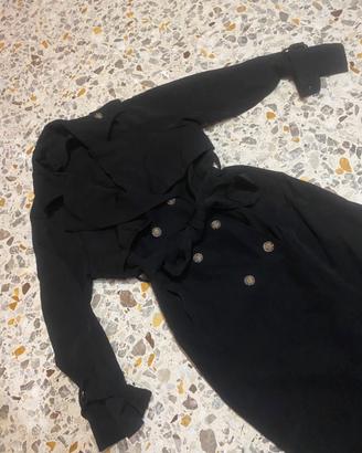 Trench Made in Italy Tg. Unica Nero Donna