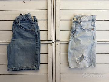 Lotto 2 Bermuda Jeans Bambino Zara 8 anni 128 cm