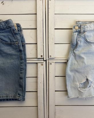 Lotto 2 Bermuda Jeans Bambino Zara 8 anni 128 cm