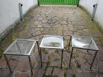 3 Sedie Design PEDRALI Kuadra 1271 Trasparenti e C
