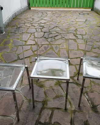 3 Sedie Design PEDRALI Kuadra 1271 Trasparenti e C