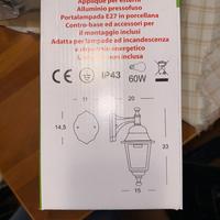 Lampada da parete Sovil verso il basso IP43 1xE27