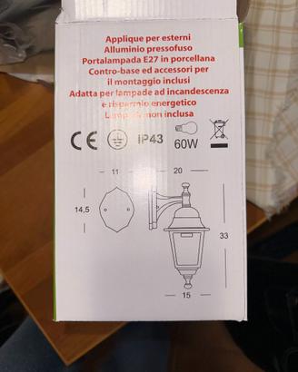 Lampada da parete Sovil verso il basso IP43 1xE27