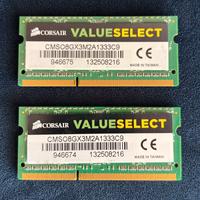 RAM 8GB (2x4GB) DDR3 1333MHz CL9 SO-DIMM Notebook