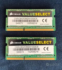 RAM 8GB (2x4GB) DDR3 1333MHz CL9 SO-DIMM Notebook
