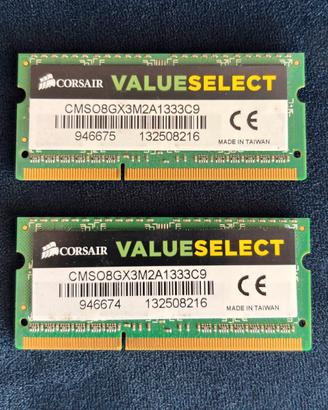 RAM 8GB (2x4GB) DDR3 1333MHz CL9 SO-DIMM Notebook