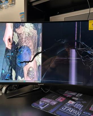 Monitor Gaming Curvo Gawfolk - Schermo Rotto