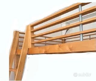 Letto soppalco 1 piazza e 1/2 Ikea betulla