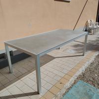 Tavolo alluminio e vetro da interno ed esterno