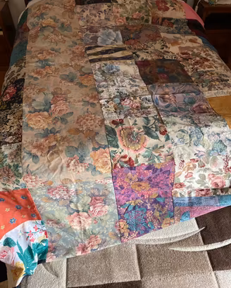 Copriletto patchwork matrimoniale nuovo