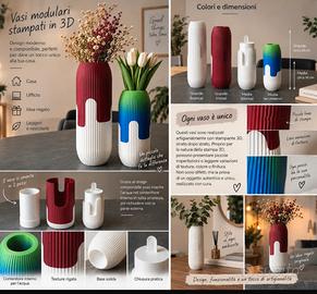 Vaso artigianale stampato in 3D - design modulare