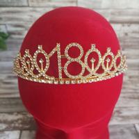 DIADEMA/CORONA/CERCHIETTO ORO E STRASS 18 ANNI