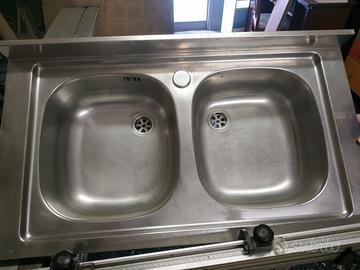 lavandino cucina acciaio 2 vasche cm 90 euro 20 