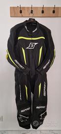 Tuta moto in pelle intera Befast – Nero/Giallo Flu