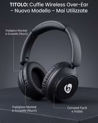 Cuffie Wireless Bluetooth Over-Ear