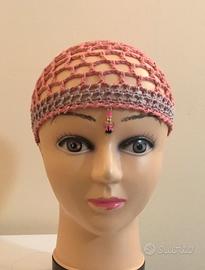 Cappellino a rete mesh hat, uncinetto, cotone