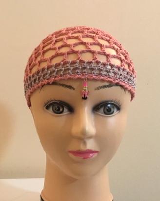 Cappellino a rete mesh hat, uncinetto, cotone