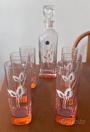 Set bottiglia con 6 bicchieri