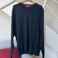 Maglione blu uomo a scollo a V TG XXL
