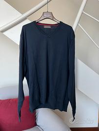 Maglione blu uomo a scollo a V TG XXL