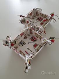 Set 2 cestini in stoffa artigianali 