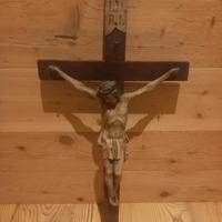 Cristo crocifisso antico in legno 