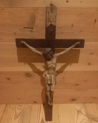 Cristo crocifisso antico in legno 