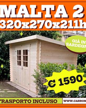 CASETTA DI LEGNO MALTA2 320x270x211h - 28mm