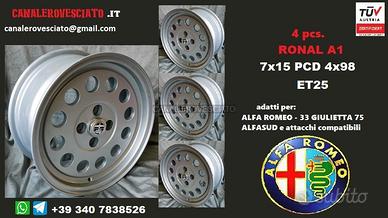 Cerchi ronal a1 style 7x 15 4x98 et25 alfa romeo