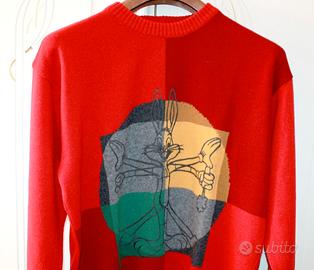 Maglione Uomo Lana ICEBERG Bugs Bunny Vintage