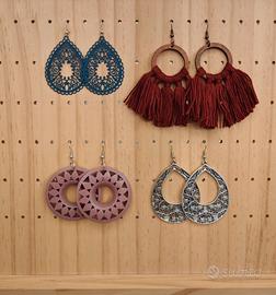 Set 4 paia orecchini da donna misti