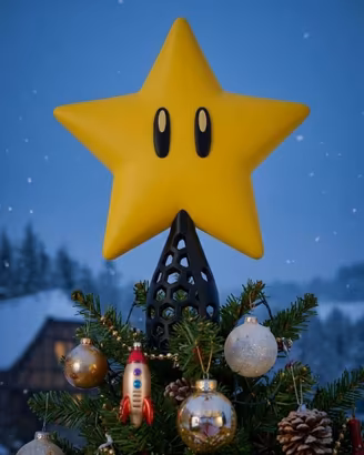 Super mario bros puntale stella di natale navidad