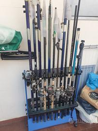 CANNE DA PESCA PROFESSION PIÙ PORTACANNE CON RUOTE