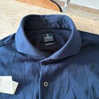 Camicia truzzi calda e morbida blu cashmere