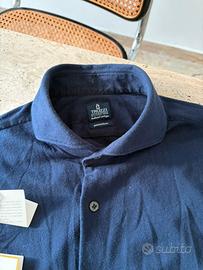 Camicia truzzi calda e morbida blu cashmere