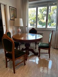 Tavolo tondo allungabile e 6 sedie