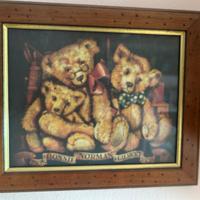 Quadretto vintage con famiglia di orsetti
