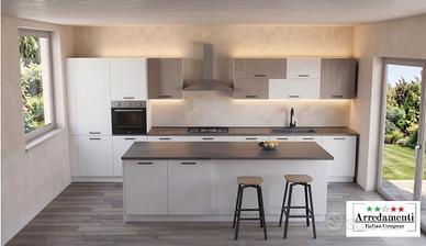 CUCINA LINEARE CON ISOLA NUOVA+ELETTRODOMESTICI 