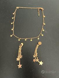 Set orecchini e collana con stelline