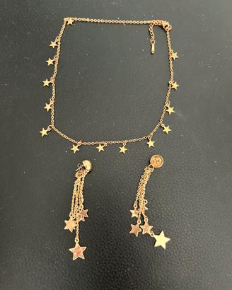 Set orecchini e collana con stelline
