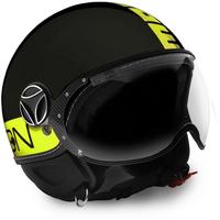 Casco Moto Jet Momo Design Fighter FGTR FLUO Nero 