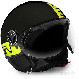 Casco Moto Jet Momo Design Fighter FGTR FLUO Nero 