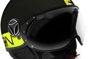 Casco Moto Jet Momo Design Fighter FGTR FLUO Nero 