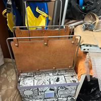 Porta riviste in pelle d epoca